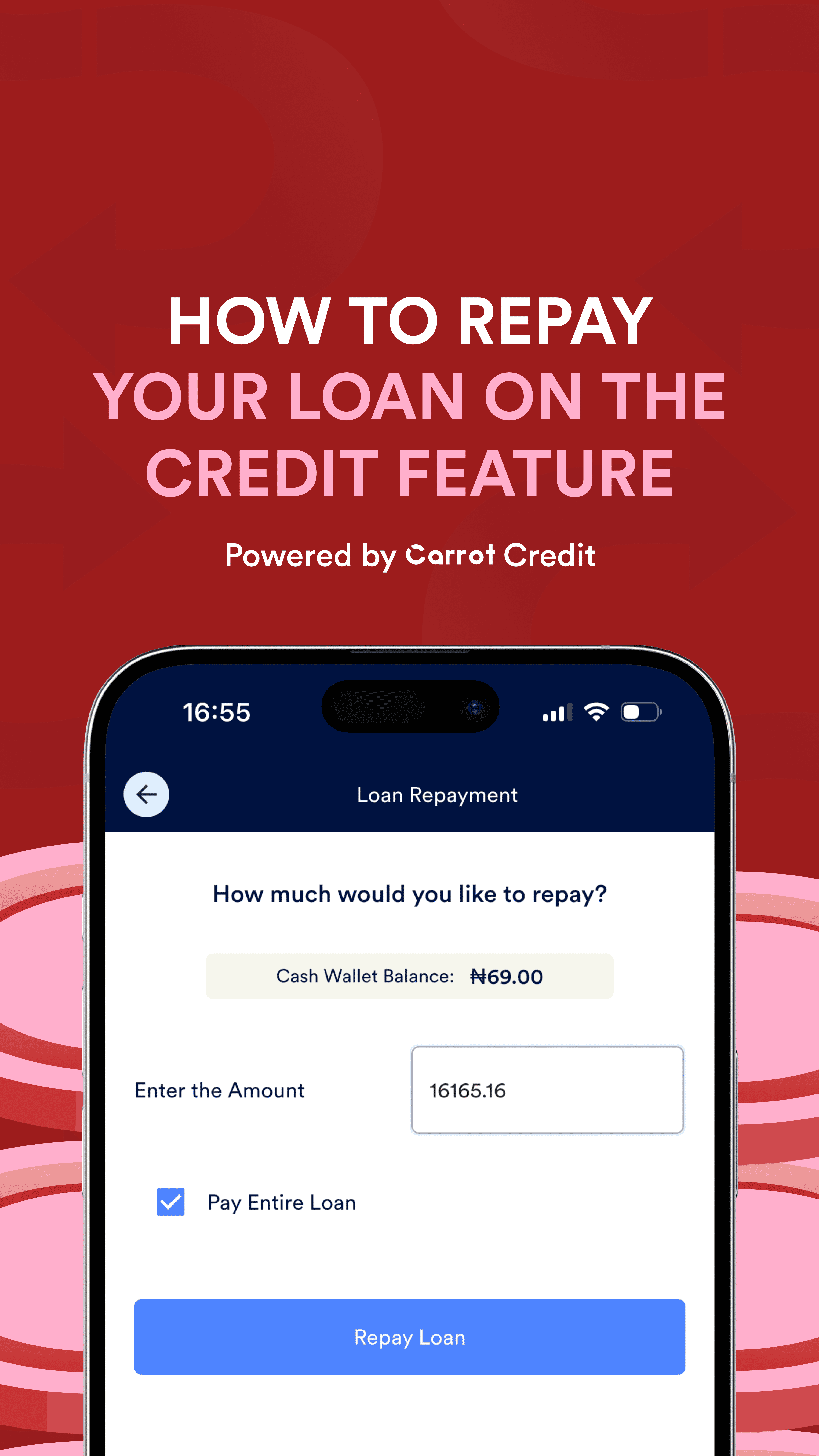 How to repay your loan on the credit feature